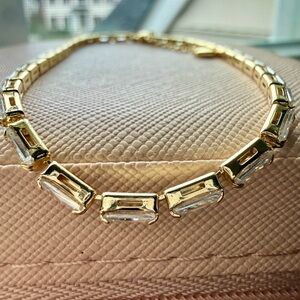 NEW Pretty Bird Jewelry Gold Crystal Link 10” bracelet/anklet